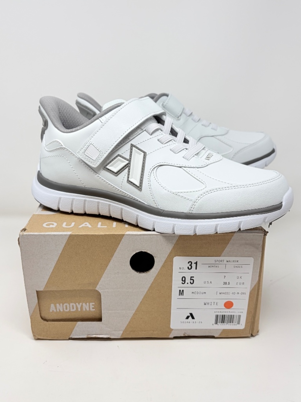 Anodyne No. 31 Sport Walker White Hook & Loop Walking Shoes Women’s Size 9.5M